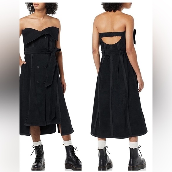 Making the Cut NWT Corduroy Unique Styling Strapless Deconstructed Trench Dress - Picture 1 of 12
